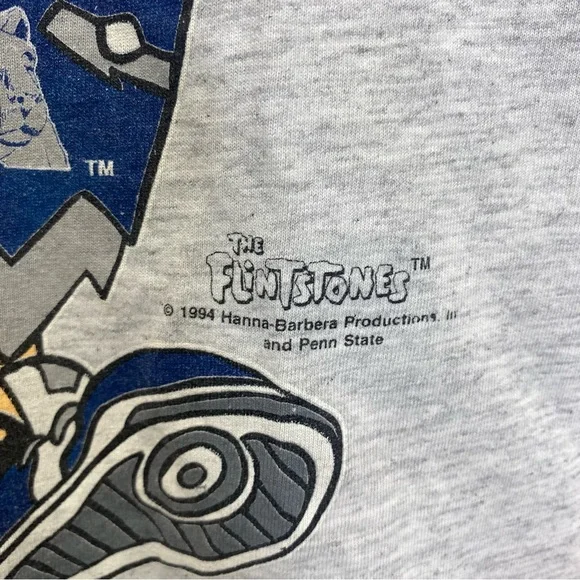Penn State Nittany Lions Vintage 1994 Flintstones Graphic T-Shirt Single Stitch